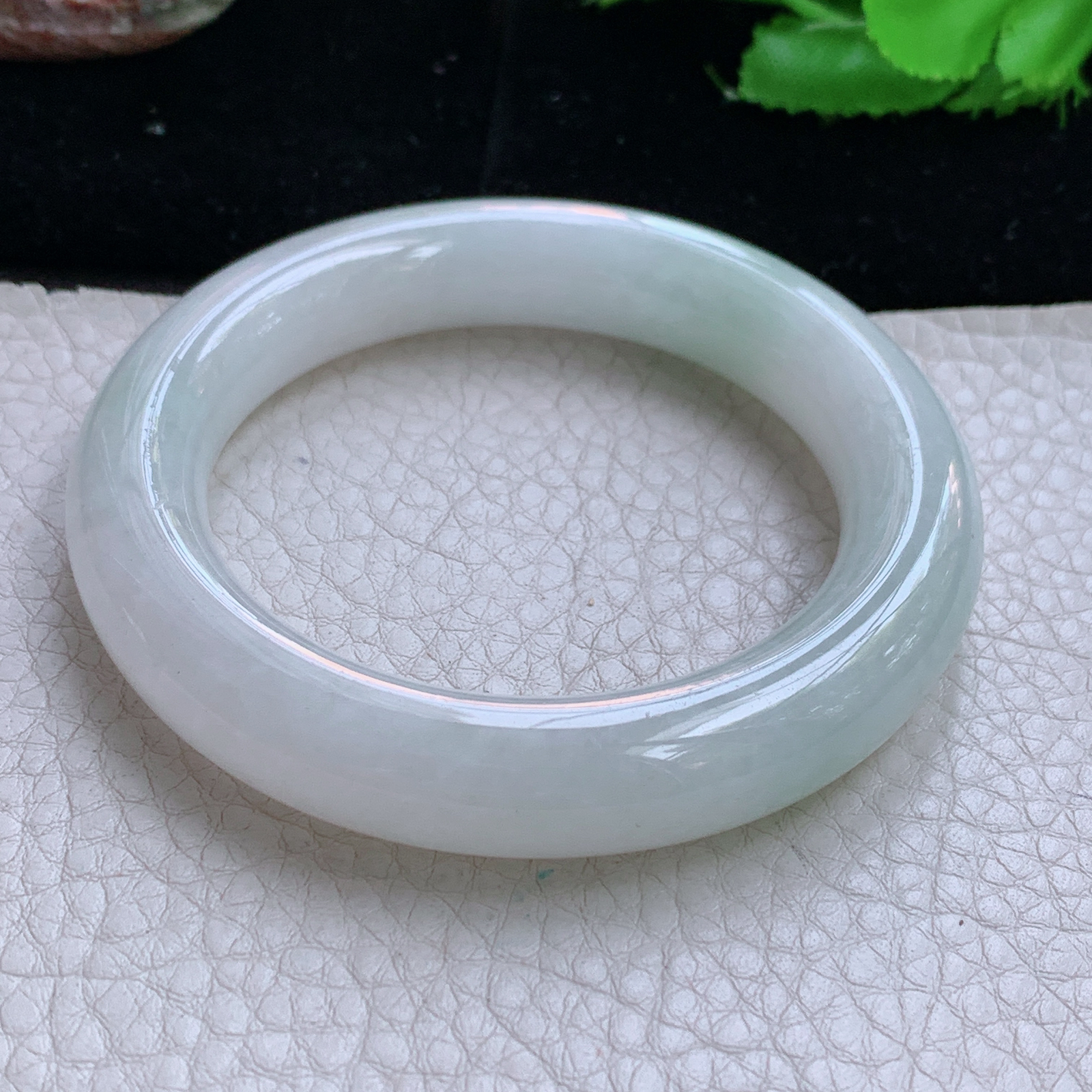 ss小圈口51.5*11.6*11胖圆镯 缅甸翡翠a货玉手镯高品质清新圆条玉手环