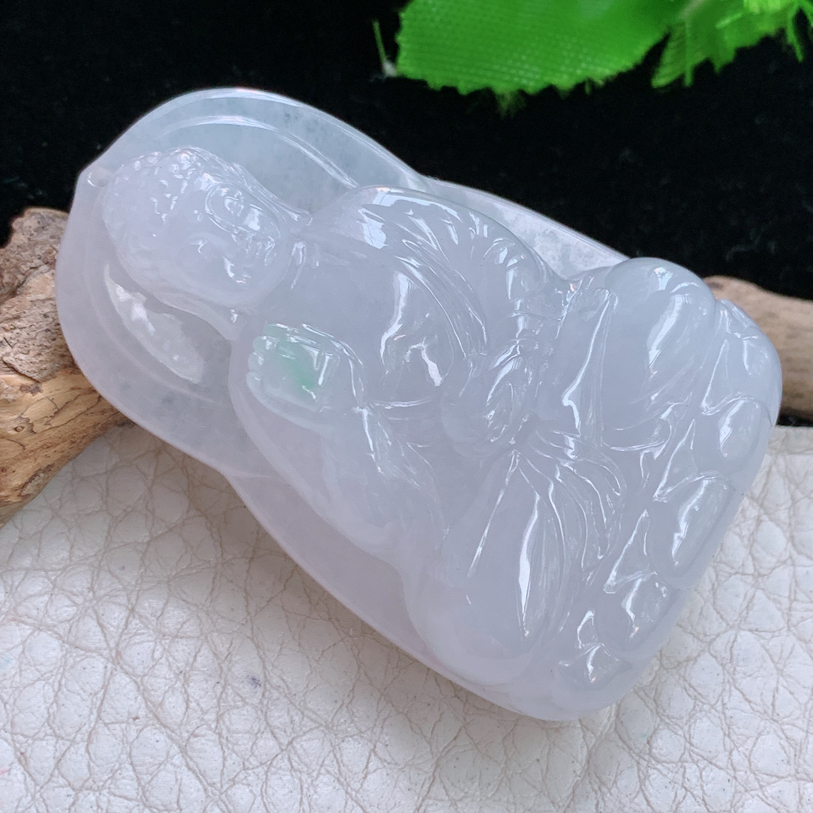 Lz实拍51*33*12缅甸翡翠纯美阿弥陀佛 生肖守护神玉吊坠