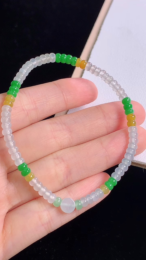 ️三彩手链，尺寸:5.8-2.6mm 6