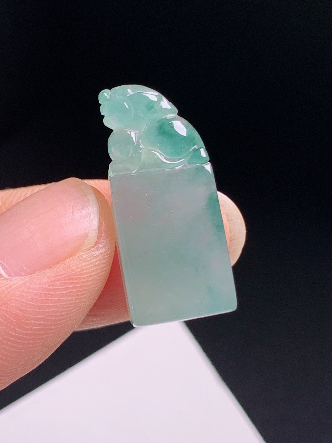 冰飘花貔貅印章，料子清爽雕工立体，招财平安 080709