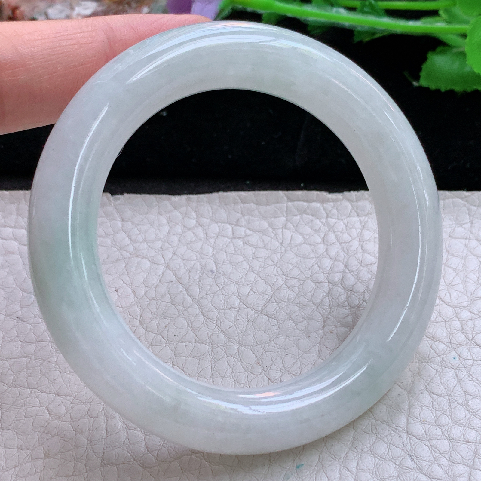 ss小圈口51.5*11.6*11胖圆镯 缅甸翡翠a货玉手镯高品质清新圆条玉手环