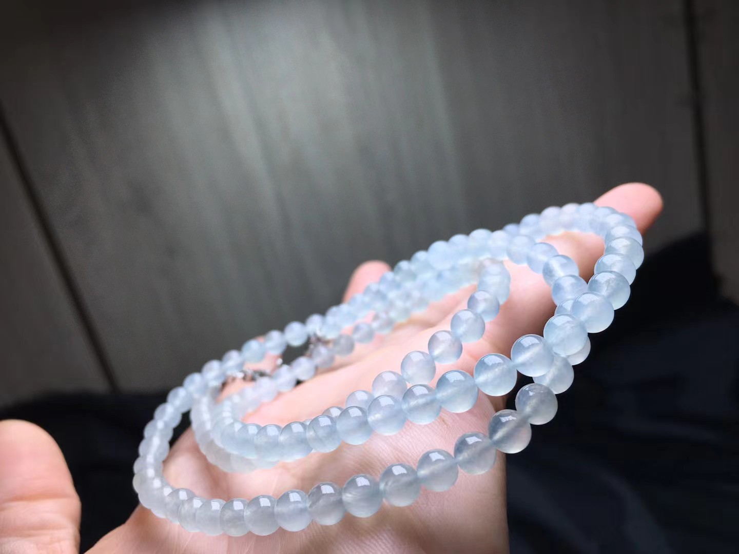 ️ 冰晴珠链，卡5.4～5.1mm，122颗，种好，玉质细腻，均匀，通透，颗颗精选，度极高