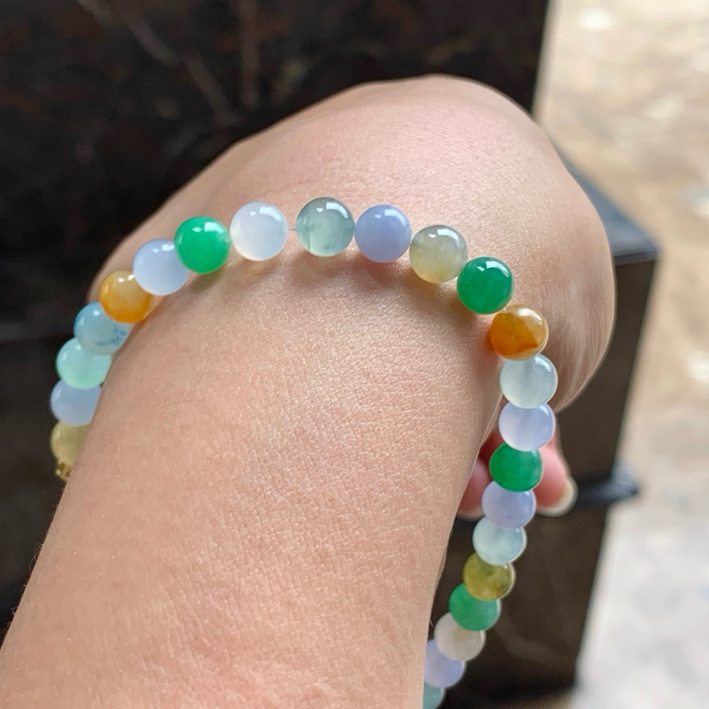 多彩手串^_^冰透 水润 尺寸6.2