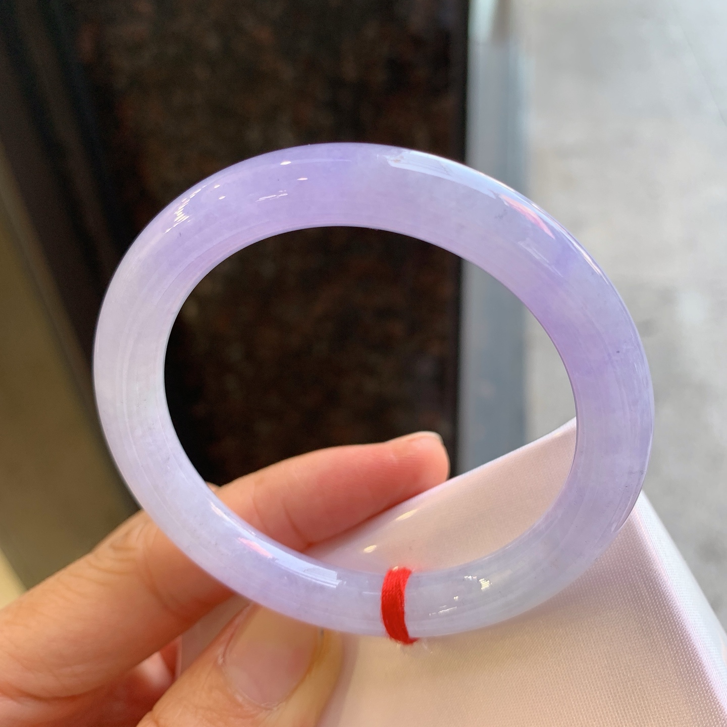 圆条粉紫 无裂 尺寸：52.2/8/8.5 小仙女镯