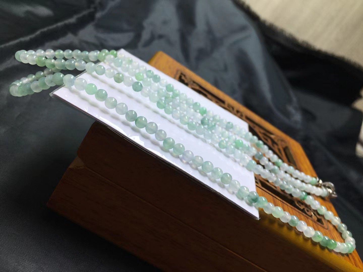 ️ 冰种飘花珠链，卡4.1mm，178颗，种好，玉质细腻，均匀，实物更美