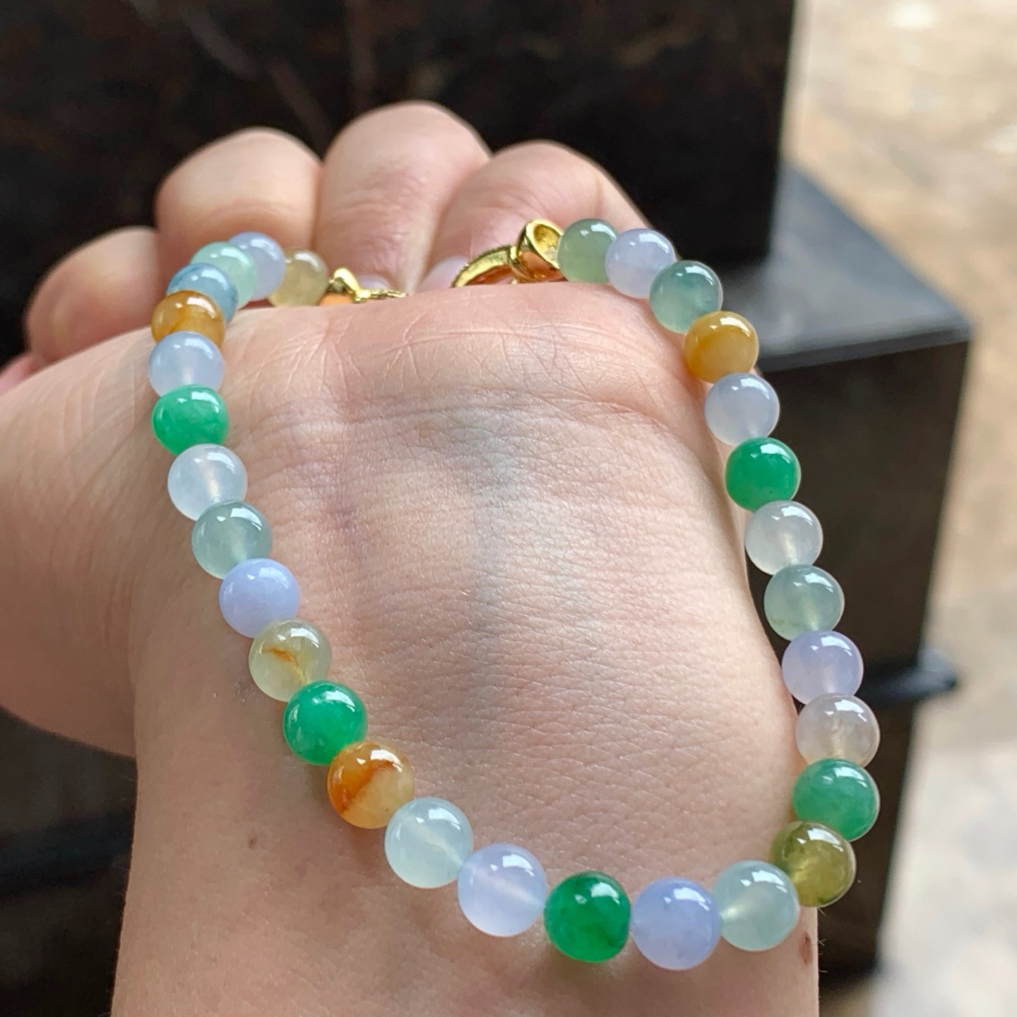 多彩手串^_^冰透 水润 尺寸6.2