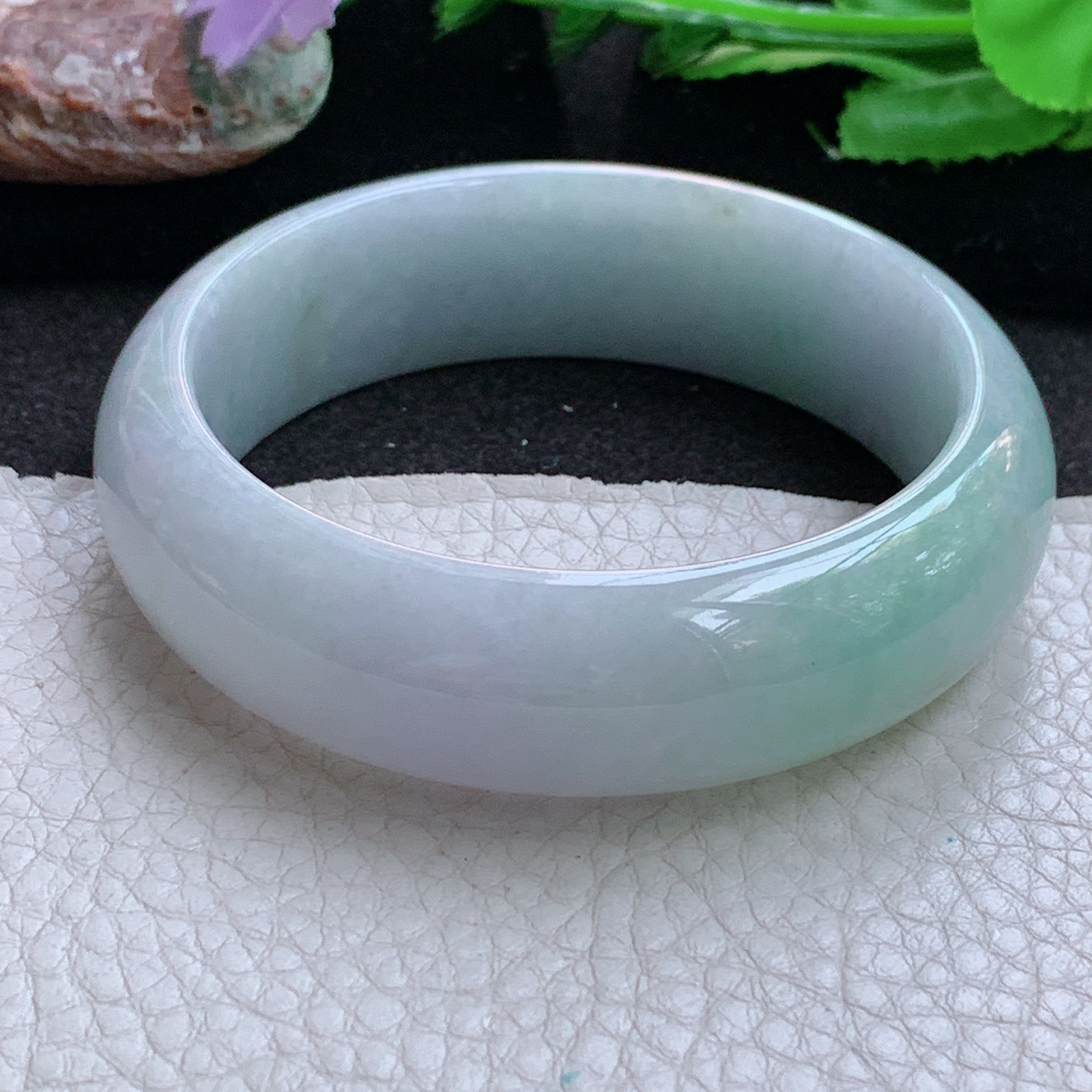 ee实拍58*18*8.2轮胎镯 缅甸翡翠a货玉手镯春带彩正圈玉手环