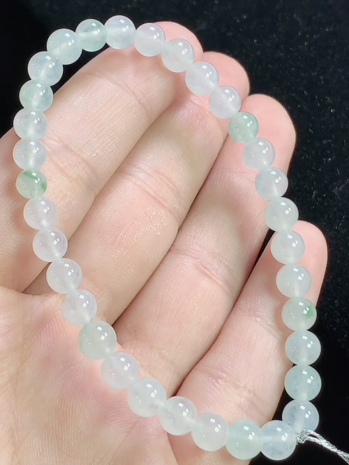冰飘花玉珠手串，尺寸5.7mm，Q11xtg