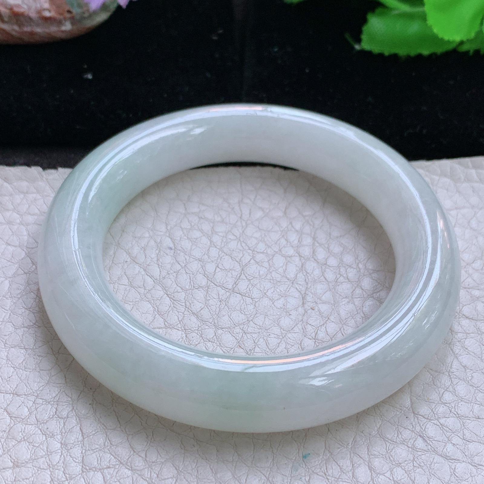 ss小圈口51.5*11.6*11胖圆镯 缅甸翡翠a货玉手镯高品质清新圆条玉手环