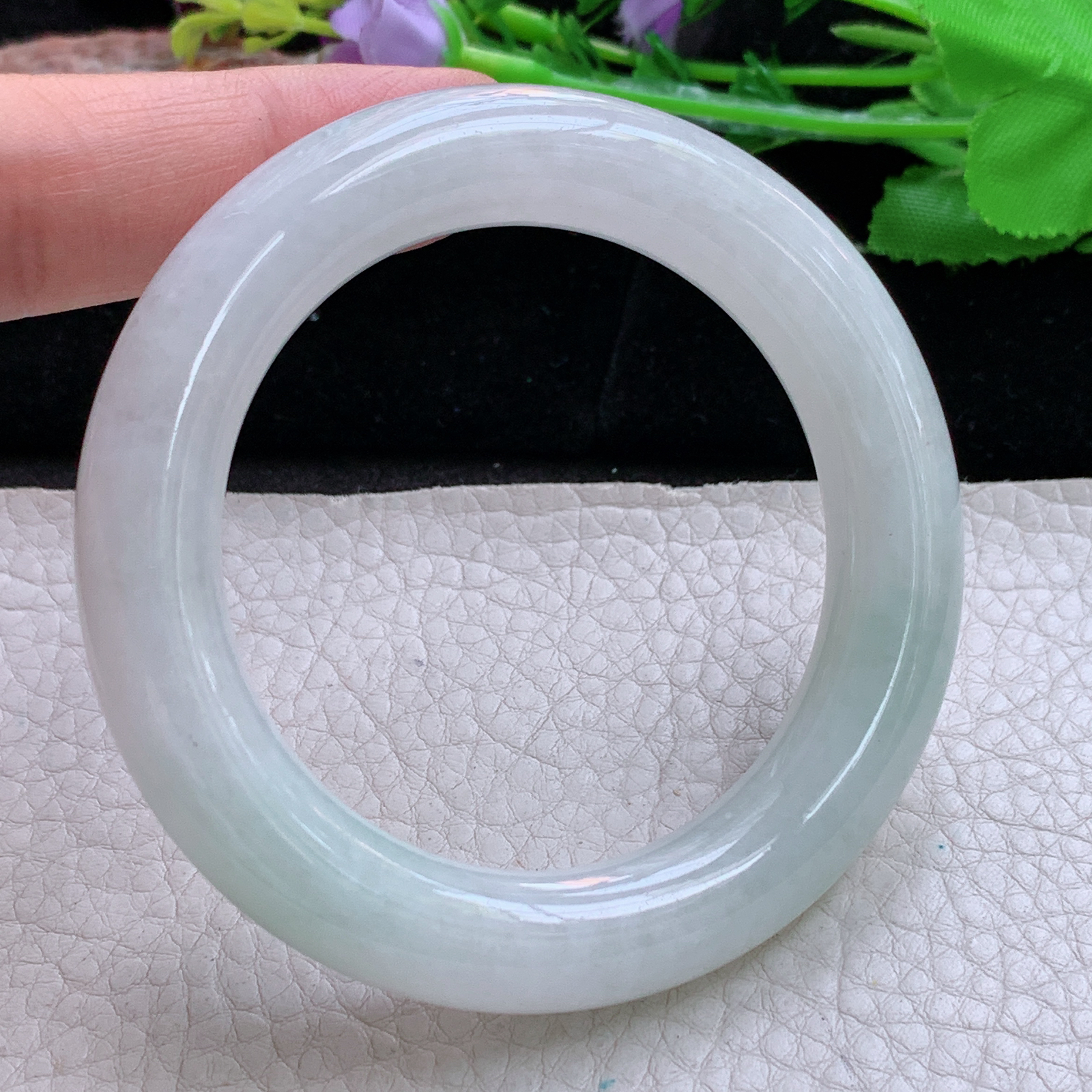 ss小圈口51.5*11.6*11胖圆镯 缅甸翡翠a货玉手镯高品质清新圆条玉手环