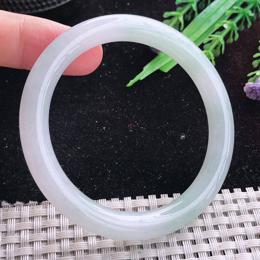 自然光54/8/8.5老坑冰胶水灵圆条手镯平安镯翡翠美人镯
