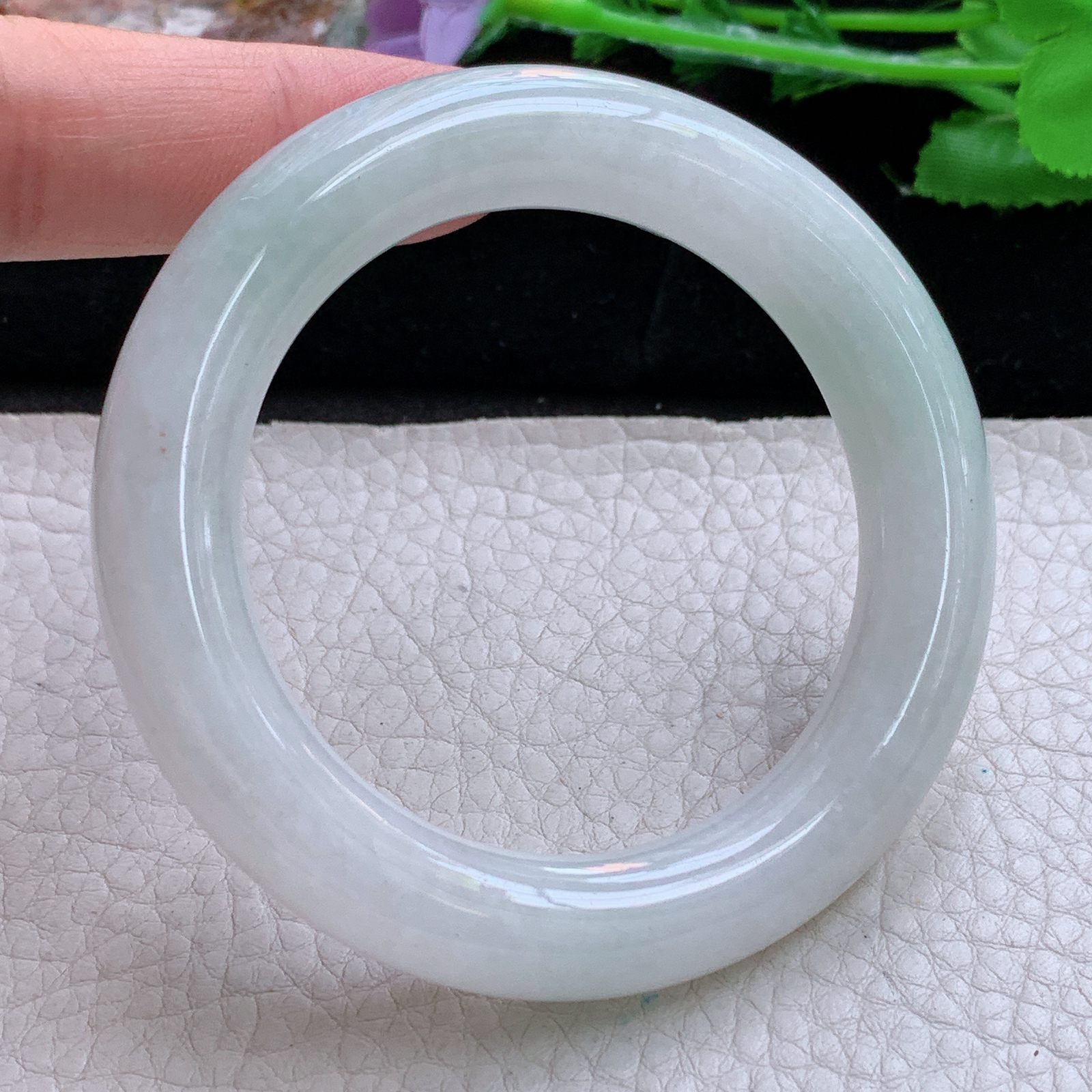ss小圈口51.5*11.6*11胖圆镯 缅甸翡翠a货玉手镯高品质清新圆条玉手环