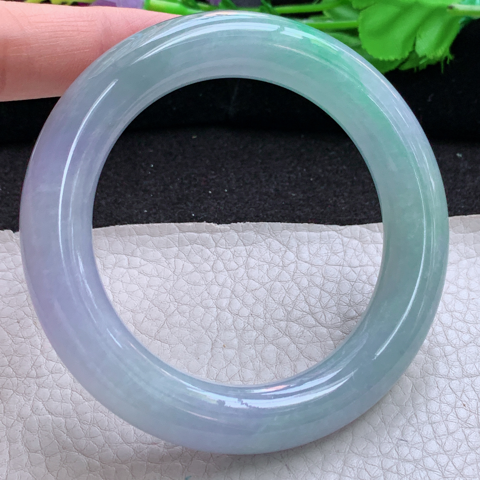 ss实拍58.5*12.5胖圆镯 缅甸翡翠a货玉手镯高品质春带彩圆条玉手环