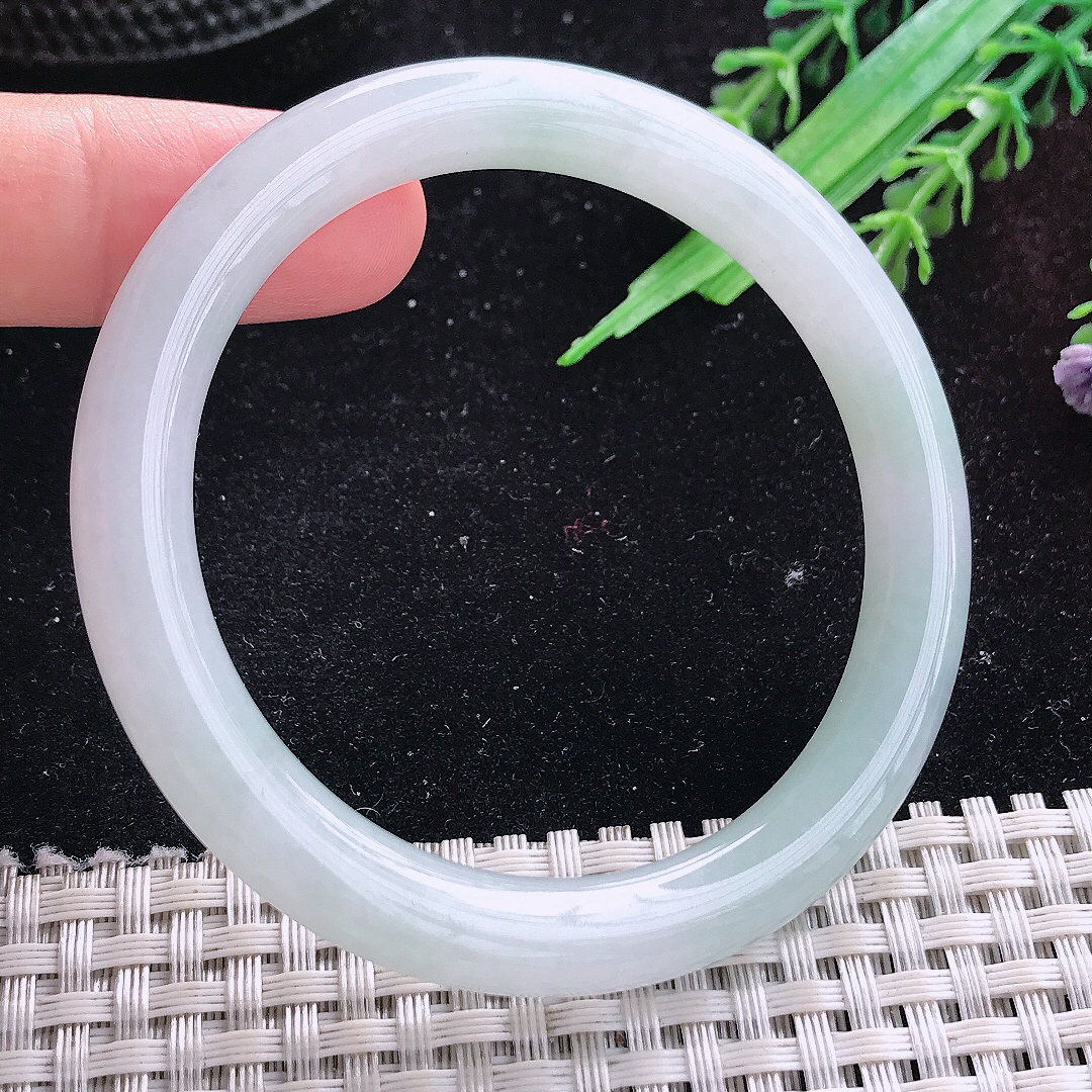 自然光54/8/8.5老坑冰胶水灵圆条手镯平安镯翡翠美人镯