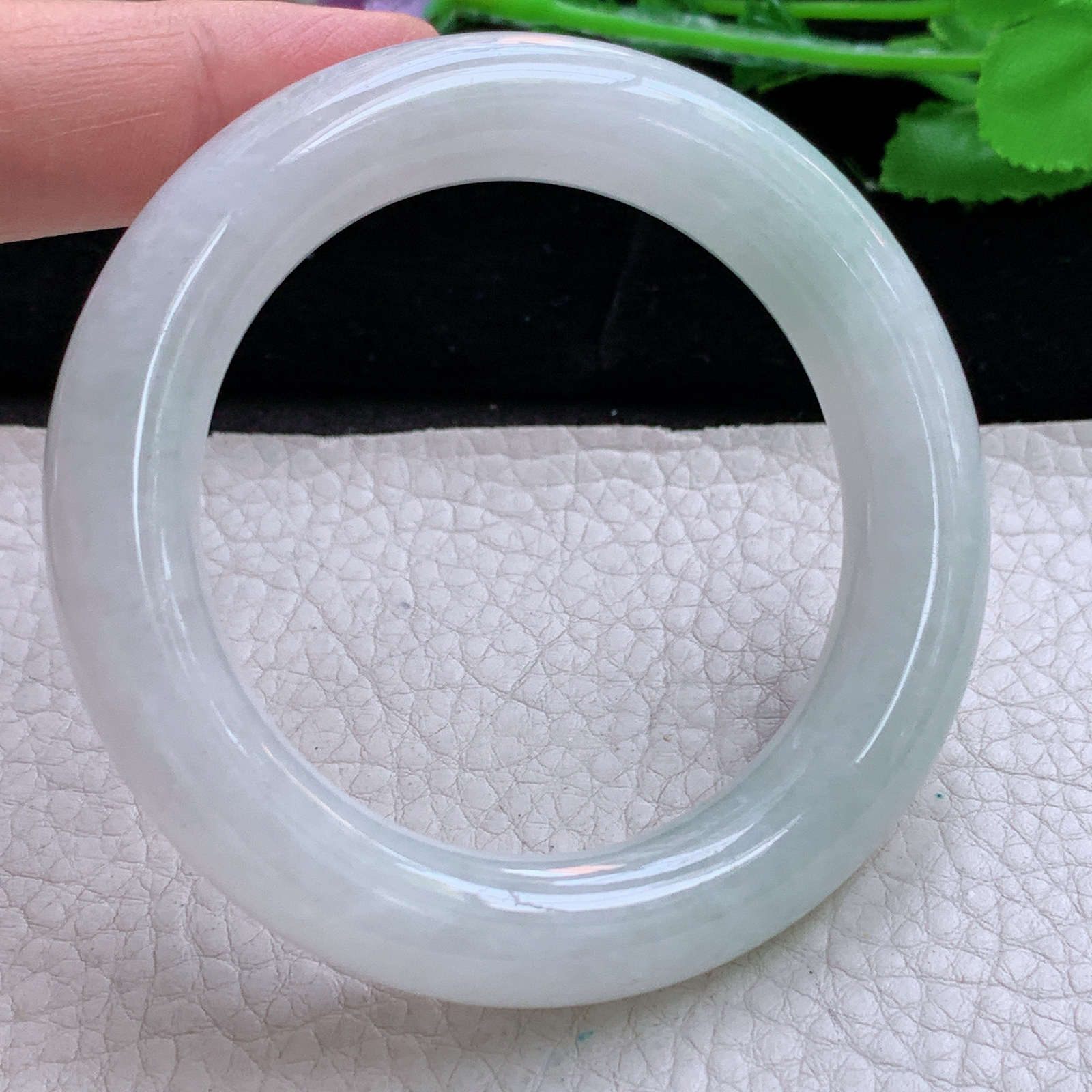 ss小圈口51.5*11.6*11胖圆镯 缅甸翡翠a货玉手镯高品质清新圆条玉手环