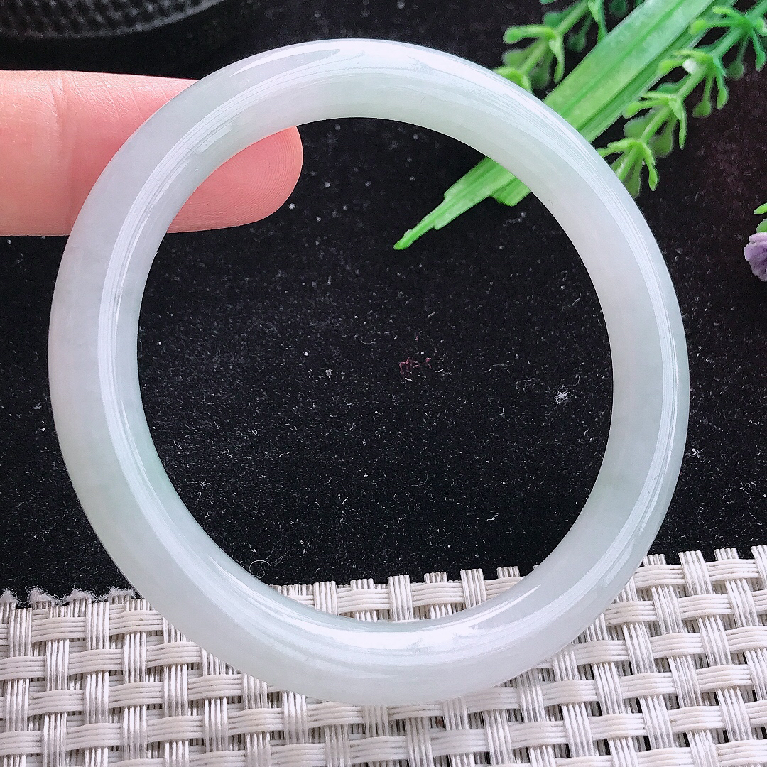 自然光54/8/8.5老坑冰胶水灵圆条手镯平安镯翡翠美人镯