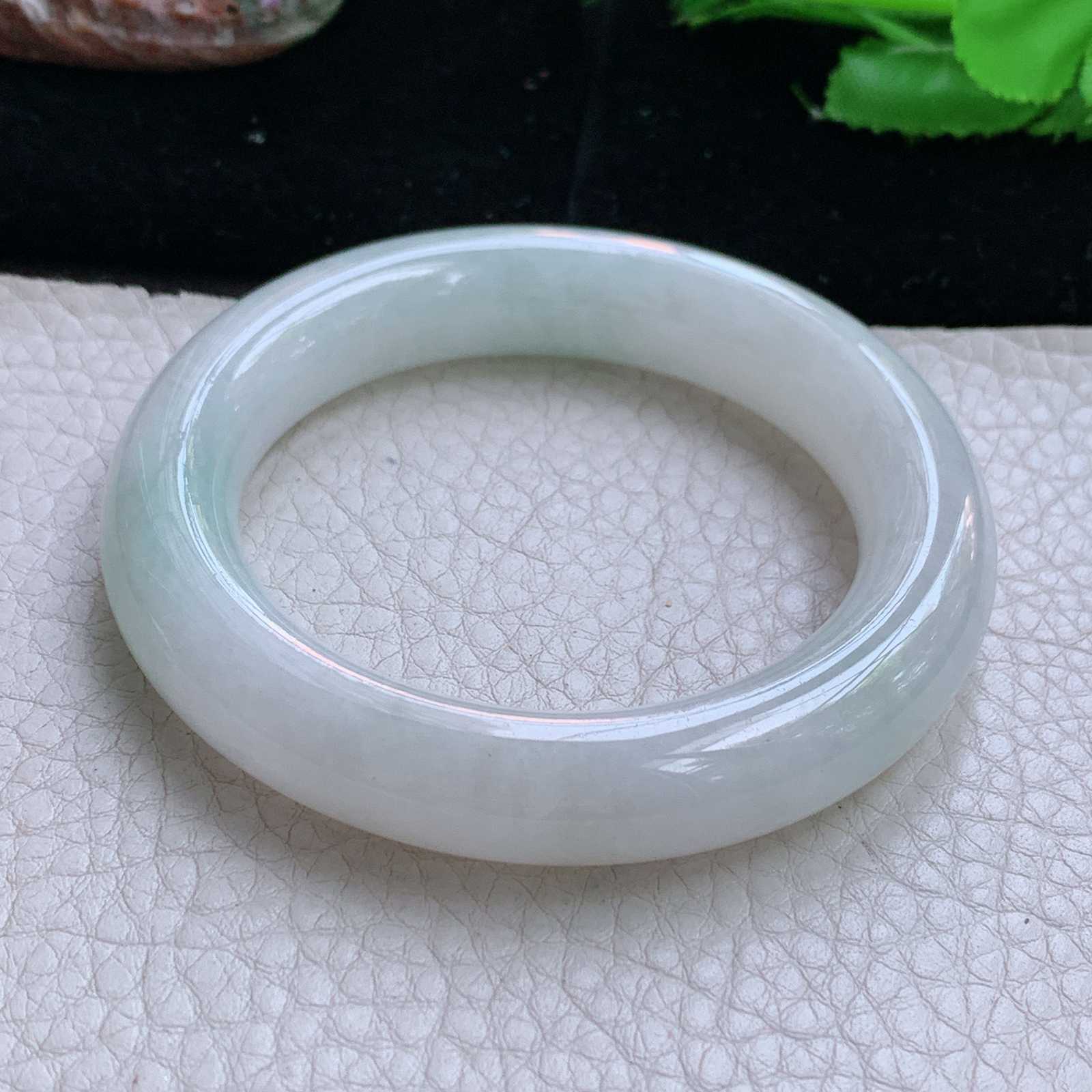 ss小圈口51.5*11.6*11胖圆镯 缅甸翡翠a货玉手镯高品质清新圆条玉手环