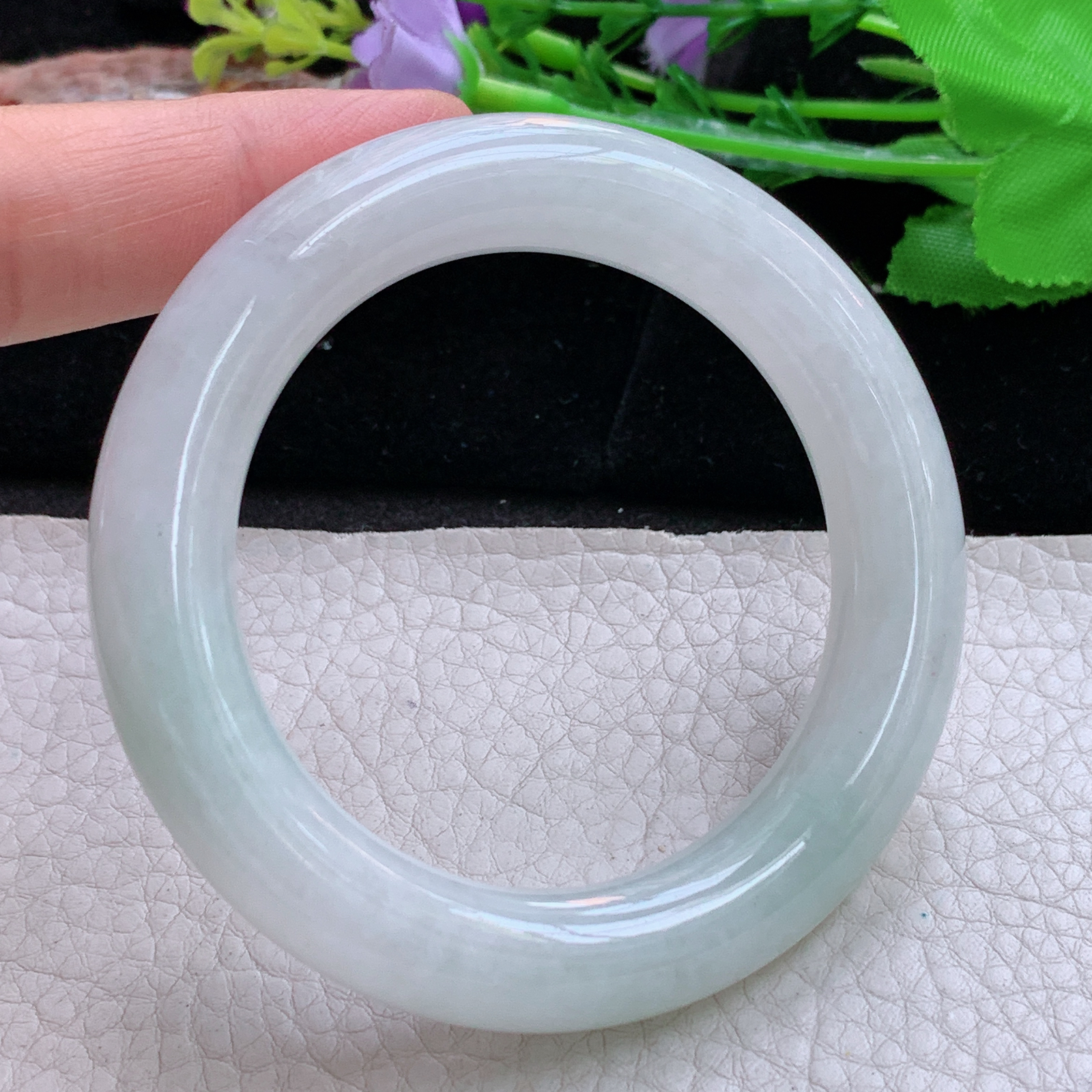 ss小圈口51.5*11.6*11胖圆镯 缅甸翡翠a货玉手镯高品质清新圆条玉手环