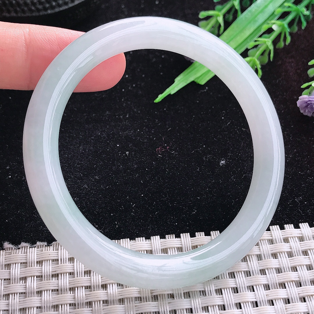 自然光54/8/8.5老坑冰胶水灵圆条手镯平安镯翡翠美人镯
