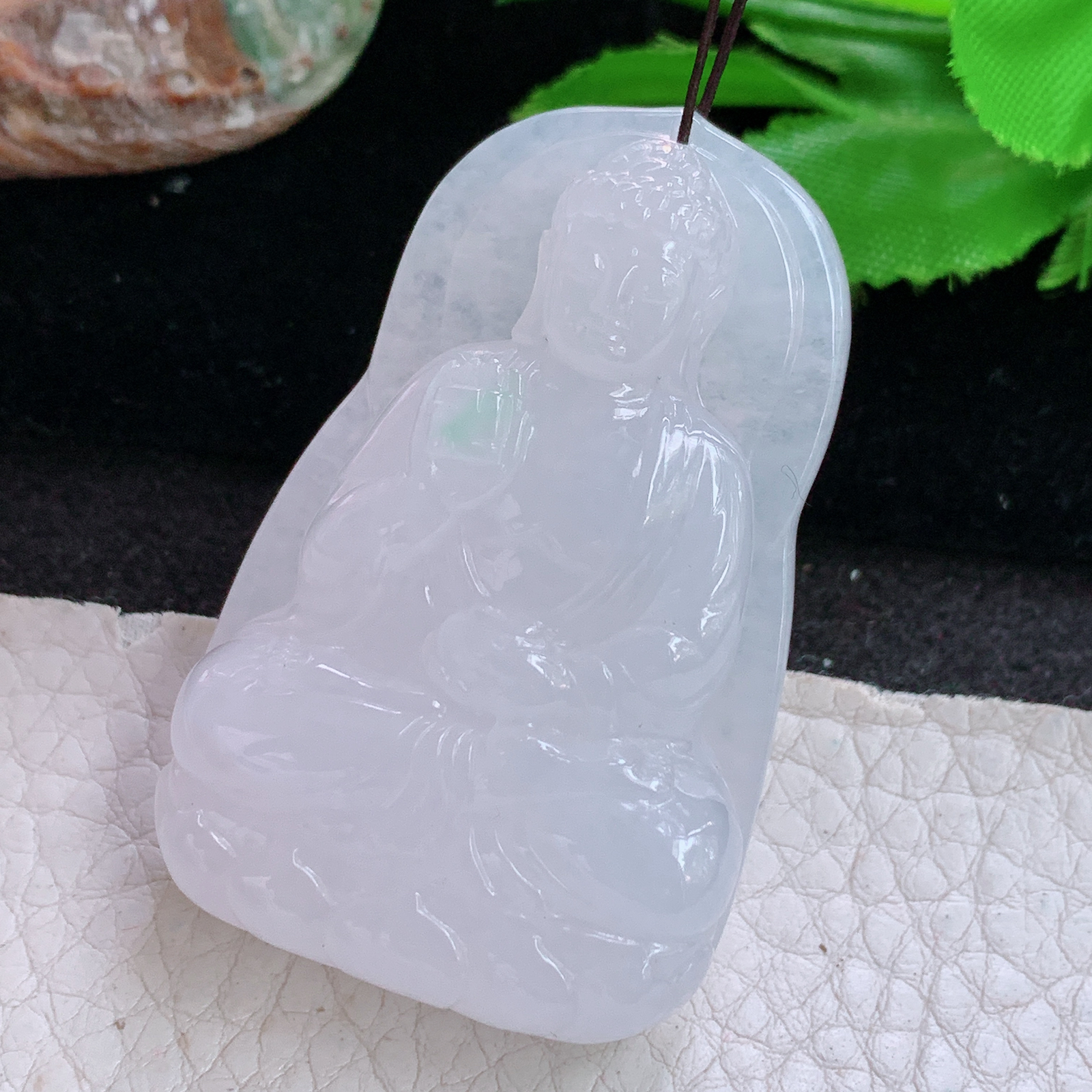 Lz实拍51*33*12缅甸翡翠纯美阿弥陀佛 生肖守护神玉吊坠