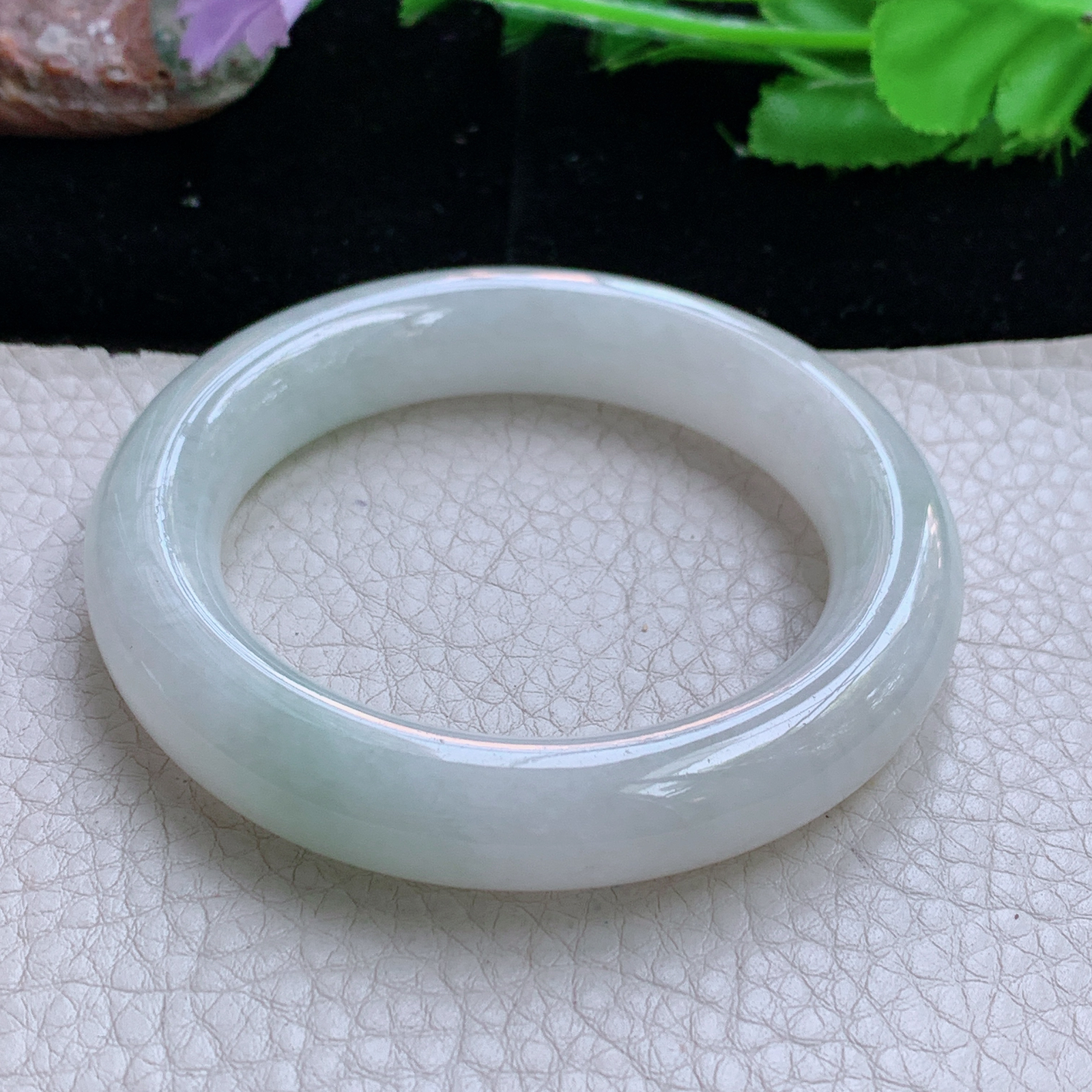 ss小圈口51.5*11.6*11胖圆镯 缅甸翡翠a货玉手镯高品质清新圆条玉手环