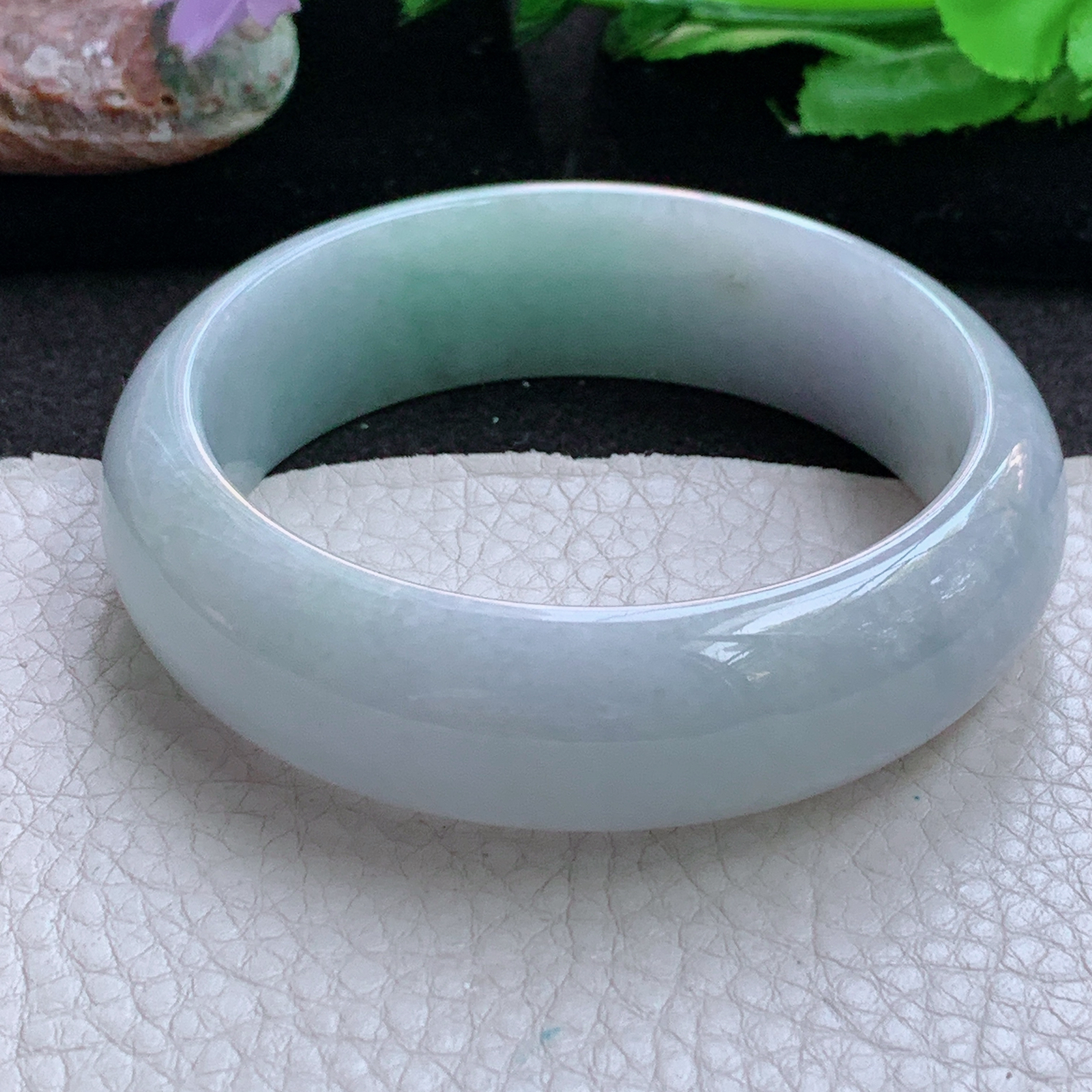 ee实拍58*18*8.2轮胎镯 缅甸翡翠a货玉手镯春带彩正圈玉手环