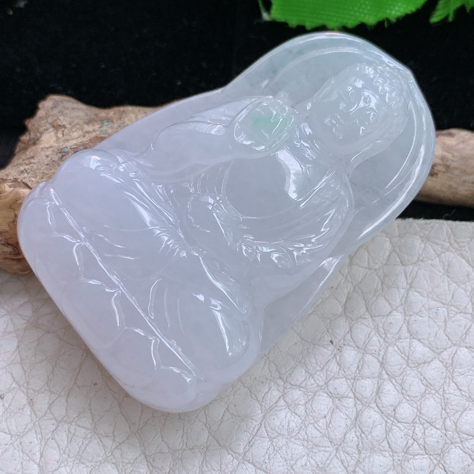 Lz实拍51*33*12缅甸翡翠纯美阿弥陀佛 生肖守护神玉吊坠