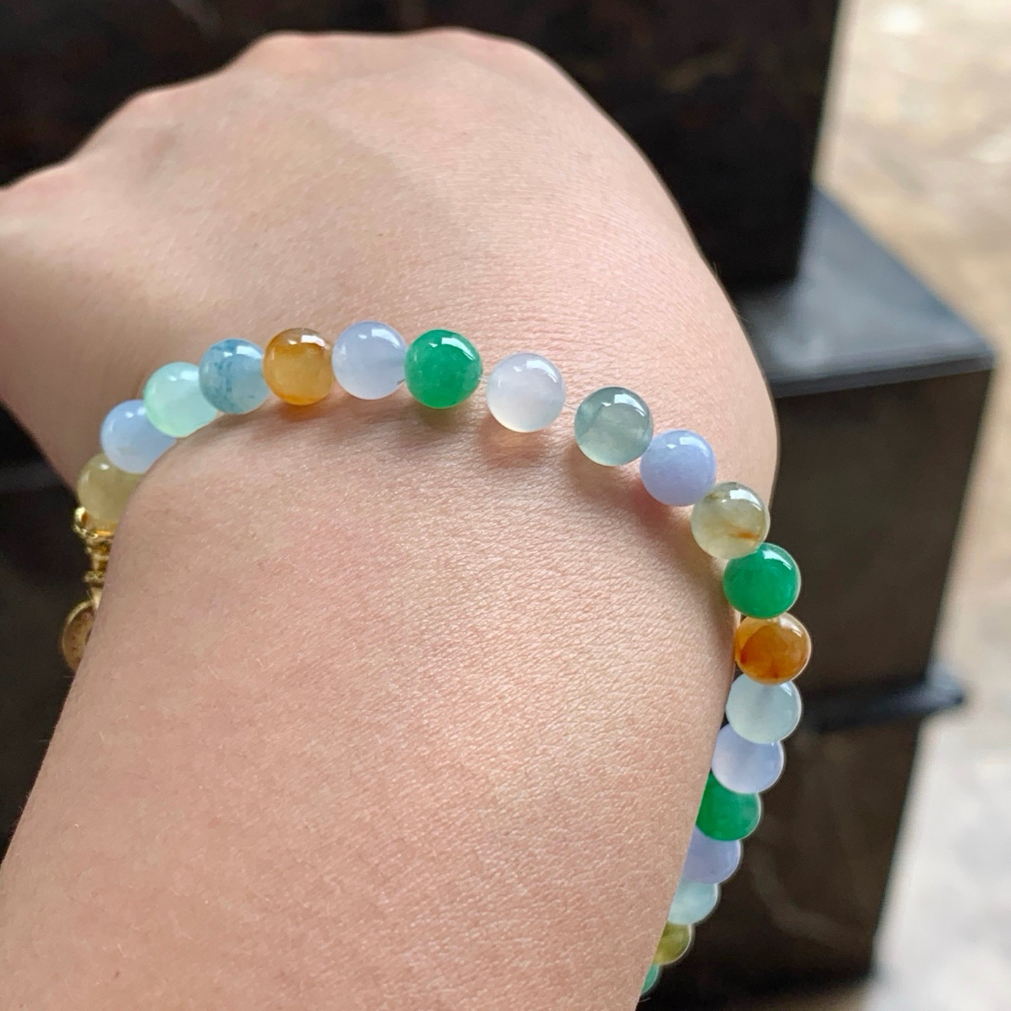 多彩手串^_^冰透 水润 尺寸6.2