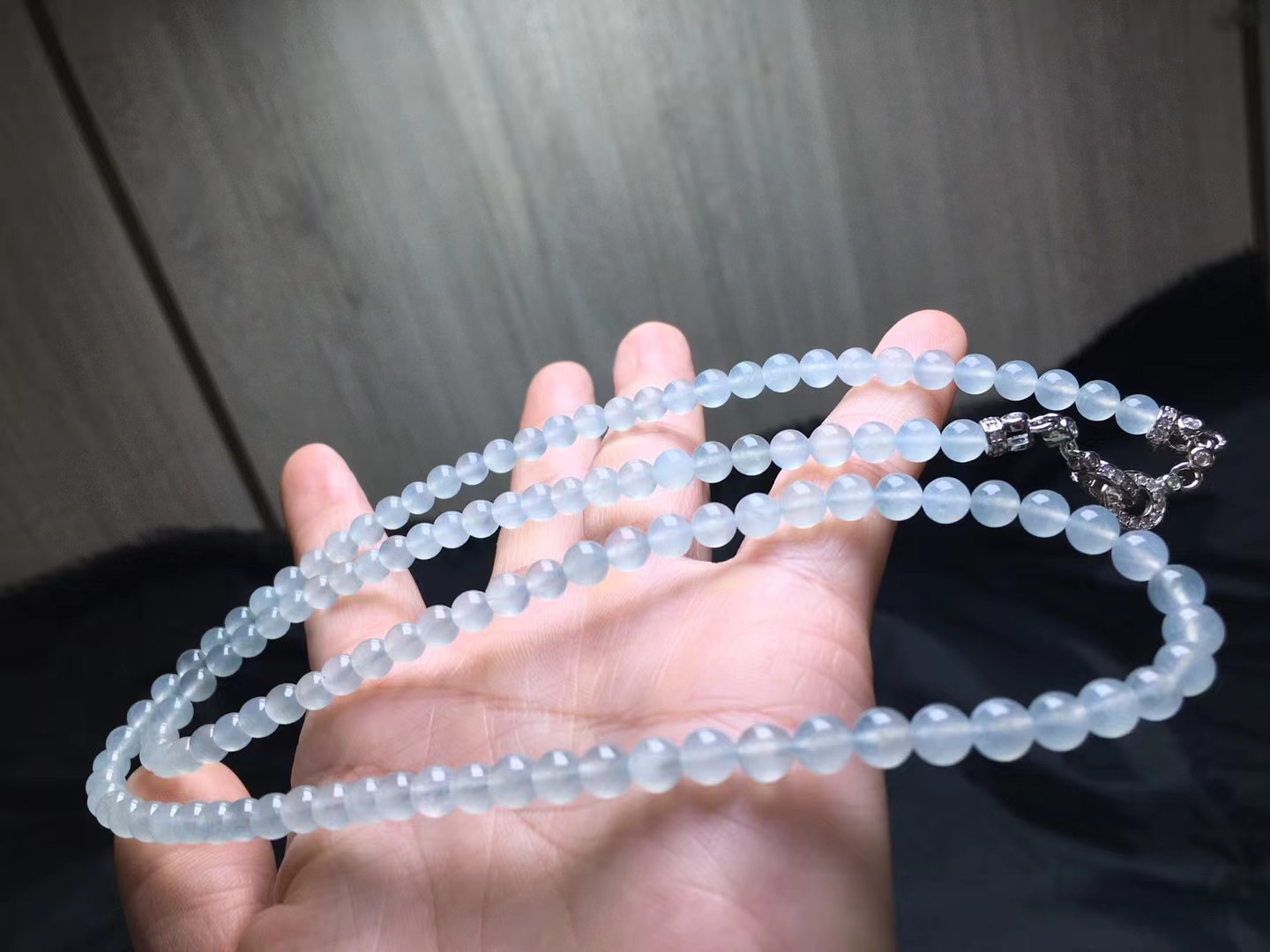 ️ 冰晴珠链，卡5.4～5.1mm，122颗，种好，玉质细腻，均匀，通透，颗颗精选，度极高