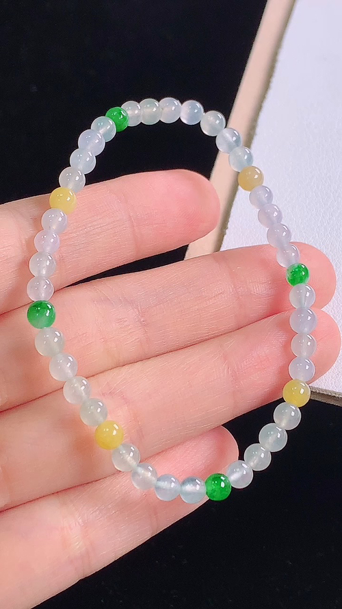 三彩手链，尺寸:4.3-4.3mm 7