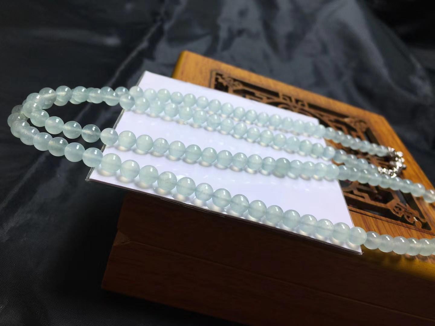 ️ 冰晴珠链，卡5.4～5.1mm，122颗，种好，玉质细腻，均匀，通透，颗颗精选，度极高