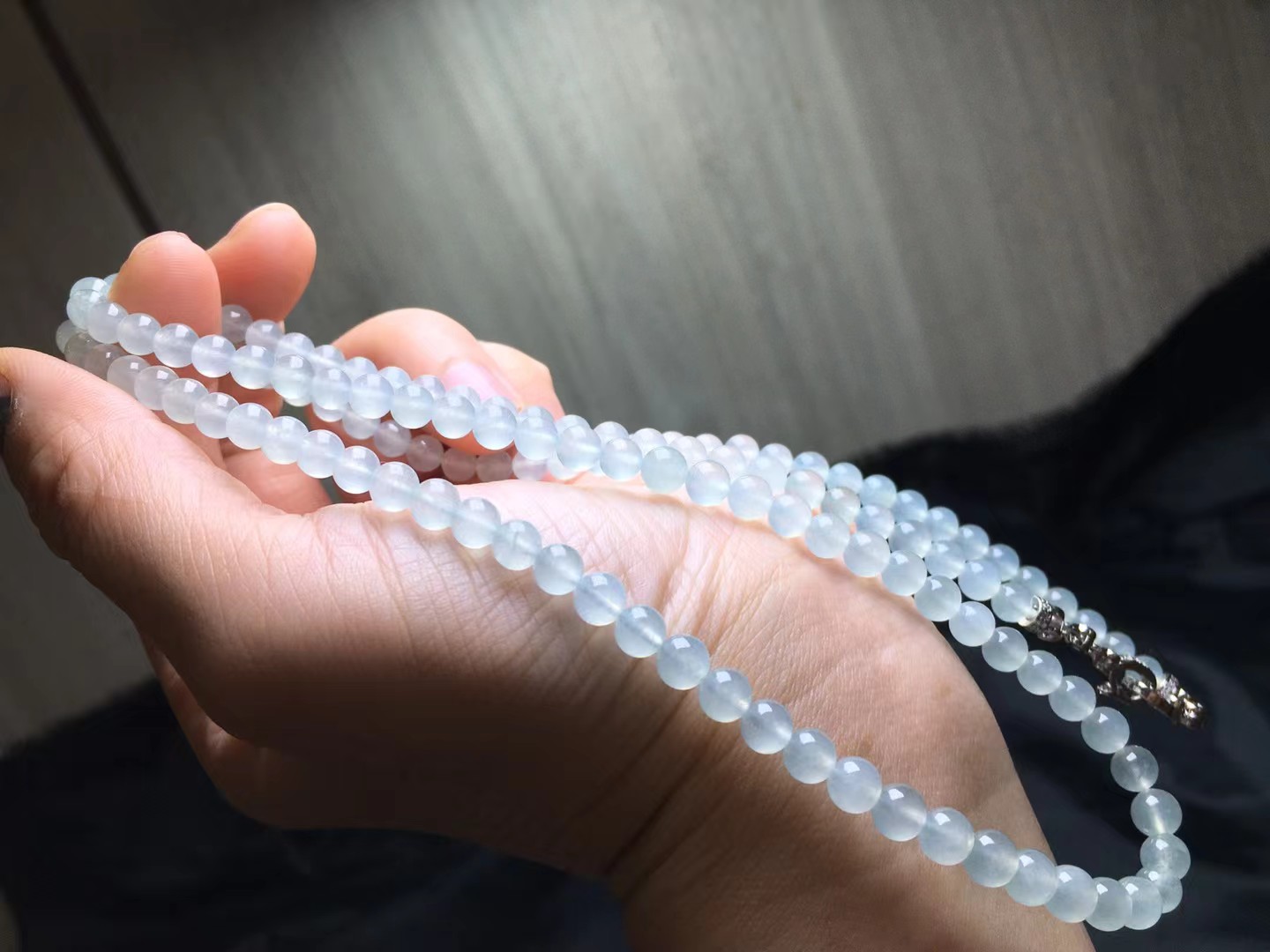 ️ 冰晴珠链，卡5.4～5.1mm，122颗，种好，玉质细腻，均匀，通透，颗颗精选，度极高