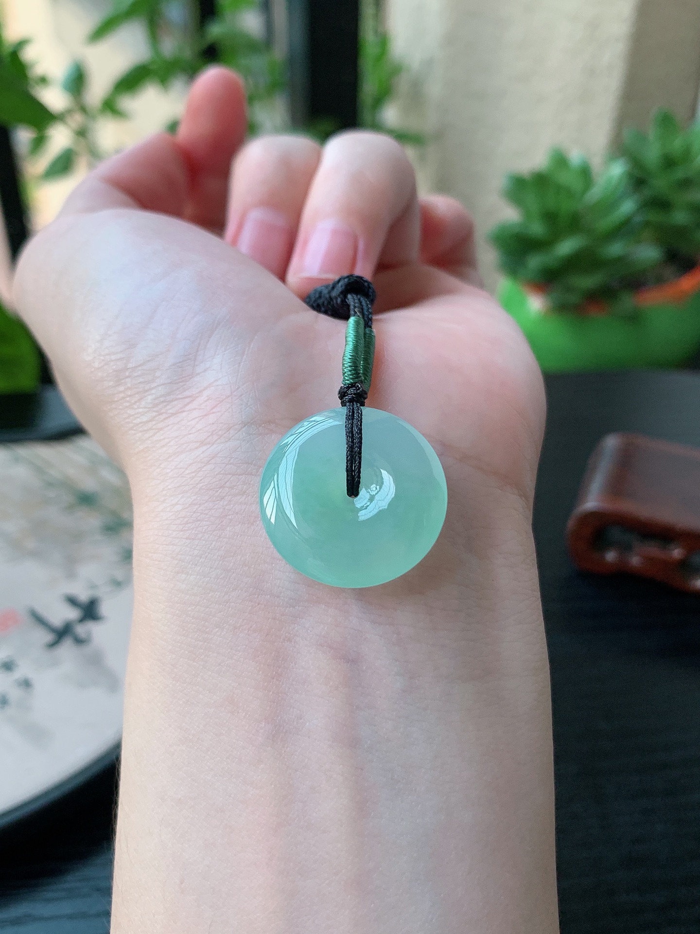 老坑冰种胶感晴水平安扣吊坠 裸石尺寸:22.3-5.8mm