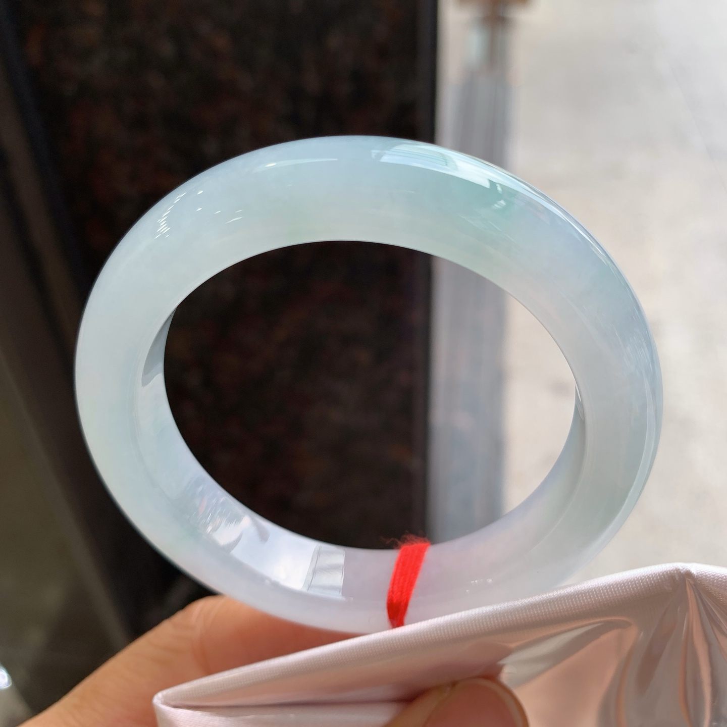 正圈冰飘绿 微细纹 尺寸：53.8/11.8/9.3 版型好