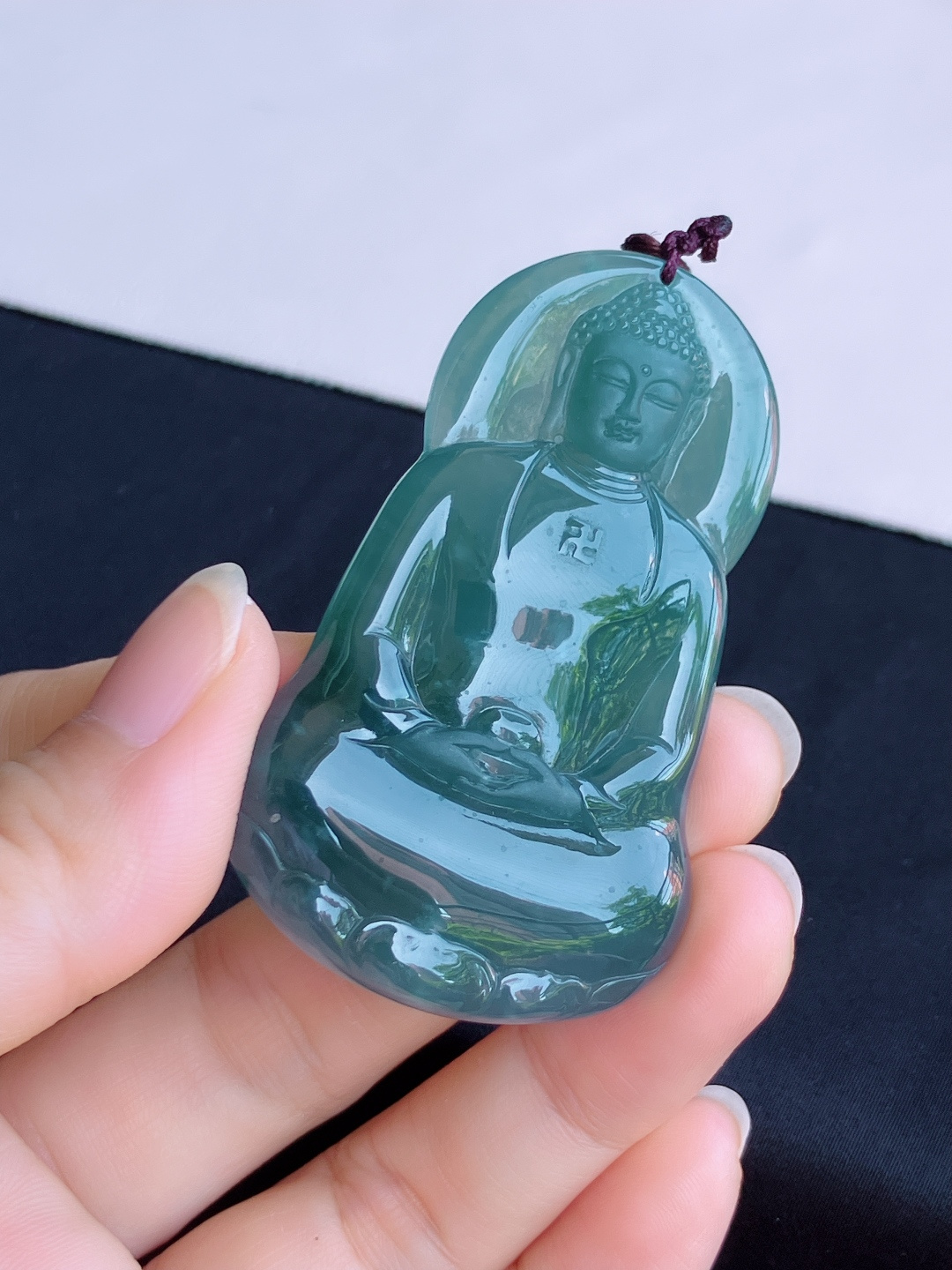 冰蓝水大日如来，晶莹剔透，尺寸61.6/38/6/自然光实拍