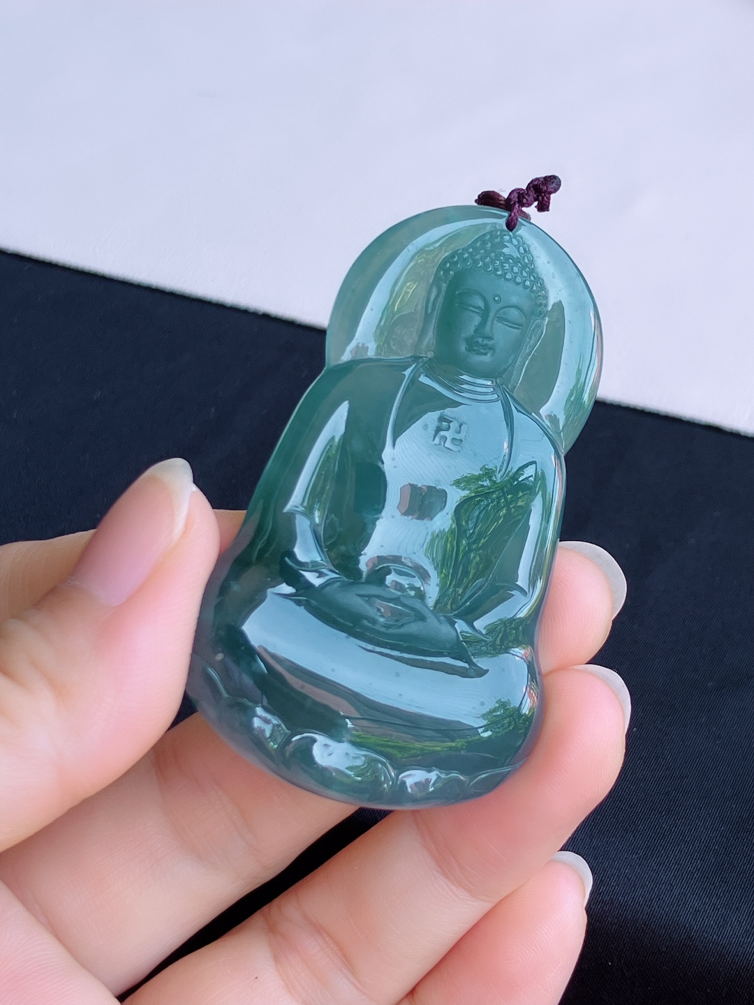 冰蓝水大日如来，晶莹剔透，尺寸61.6/38/6/自然光实拍