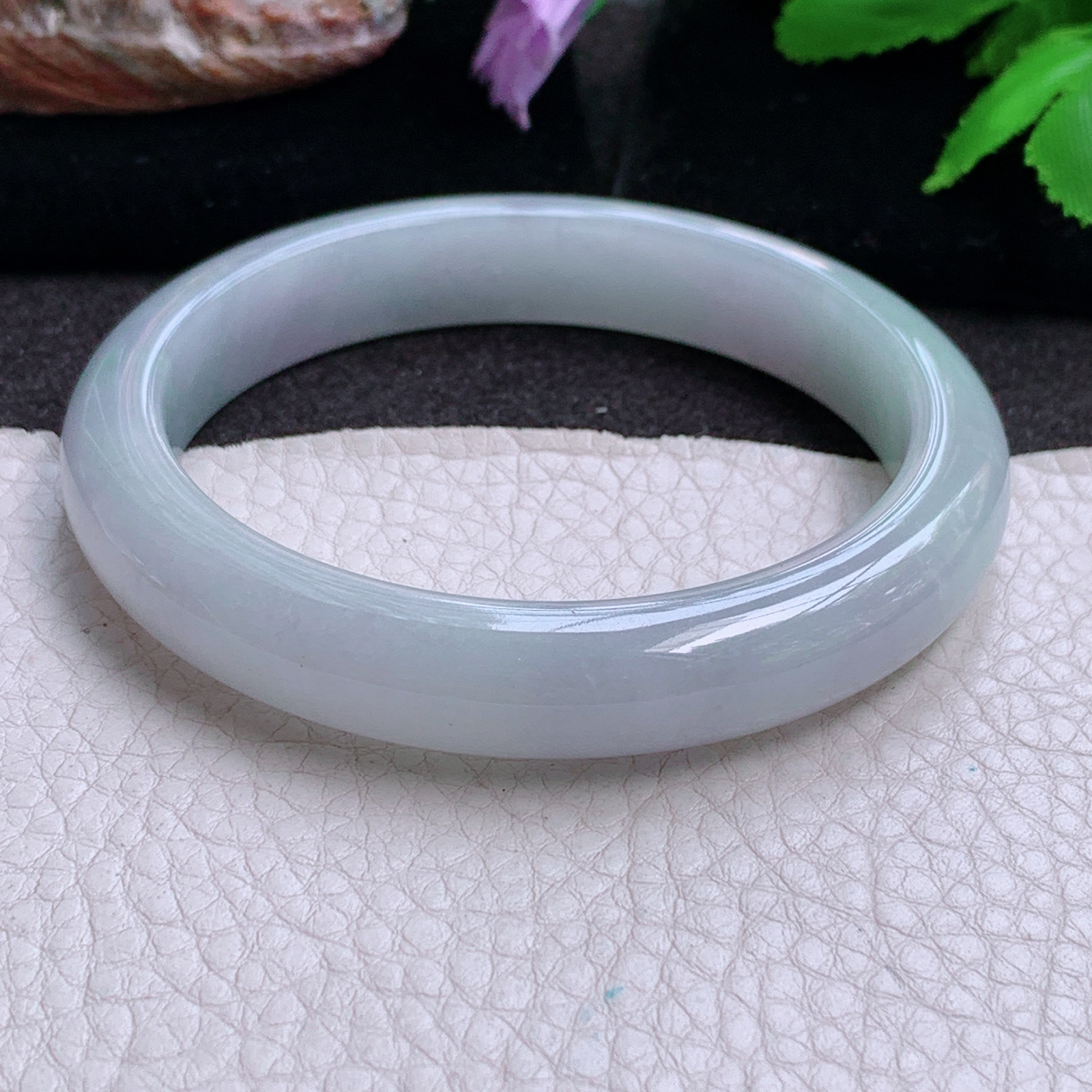 jx大圈口60*11.3*8.5平安镯 缅甸翡翠a货玉手镯高品质冰紫底正圈玉手环