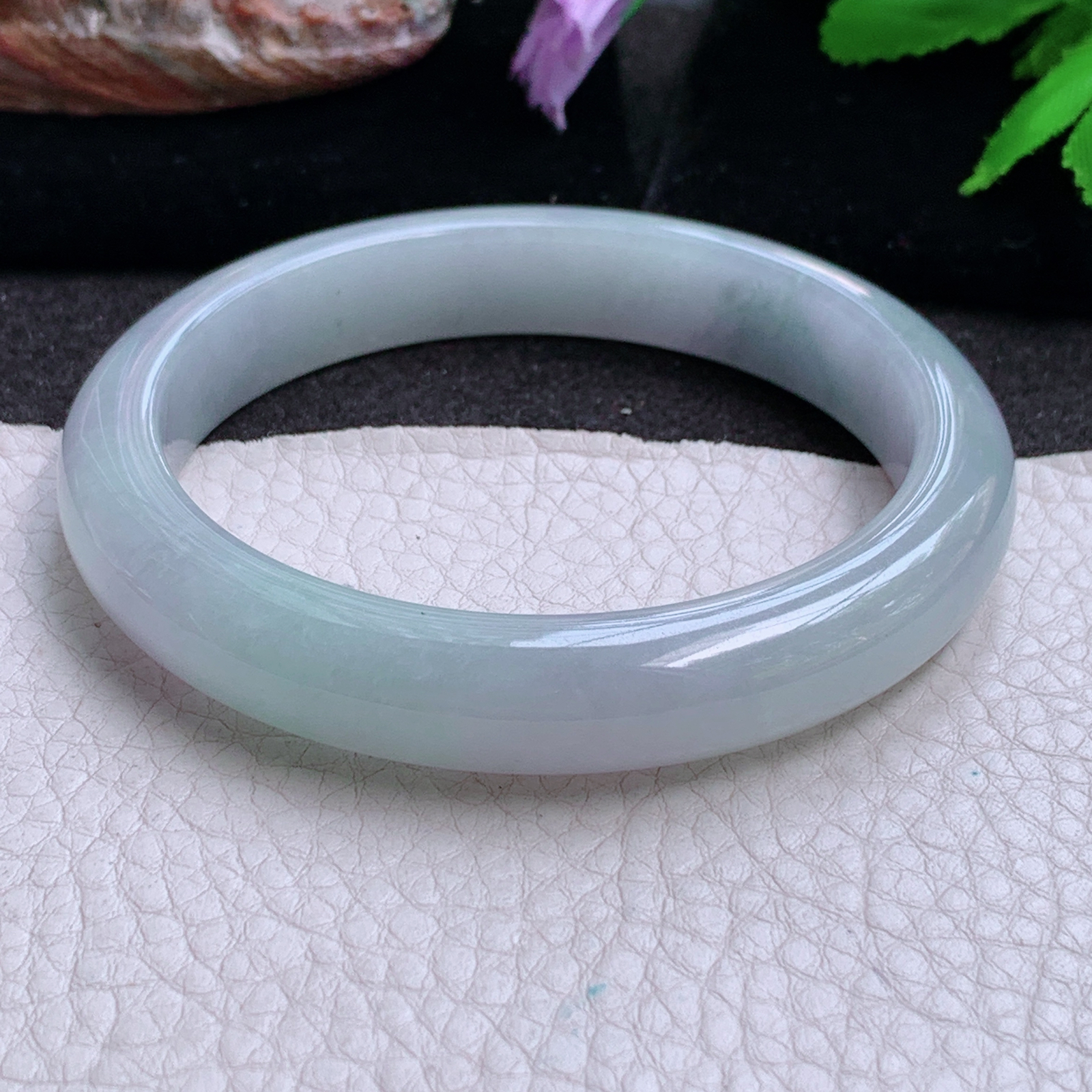 jx大圈口60*11.3*8.5平安镯 缅甸翡翠a货玉手镯高品质冰紫底正圈玉手环
