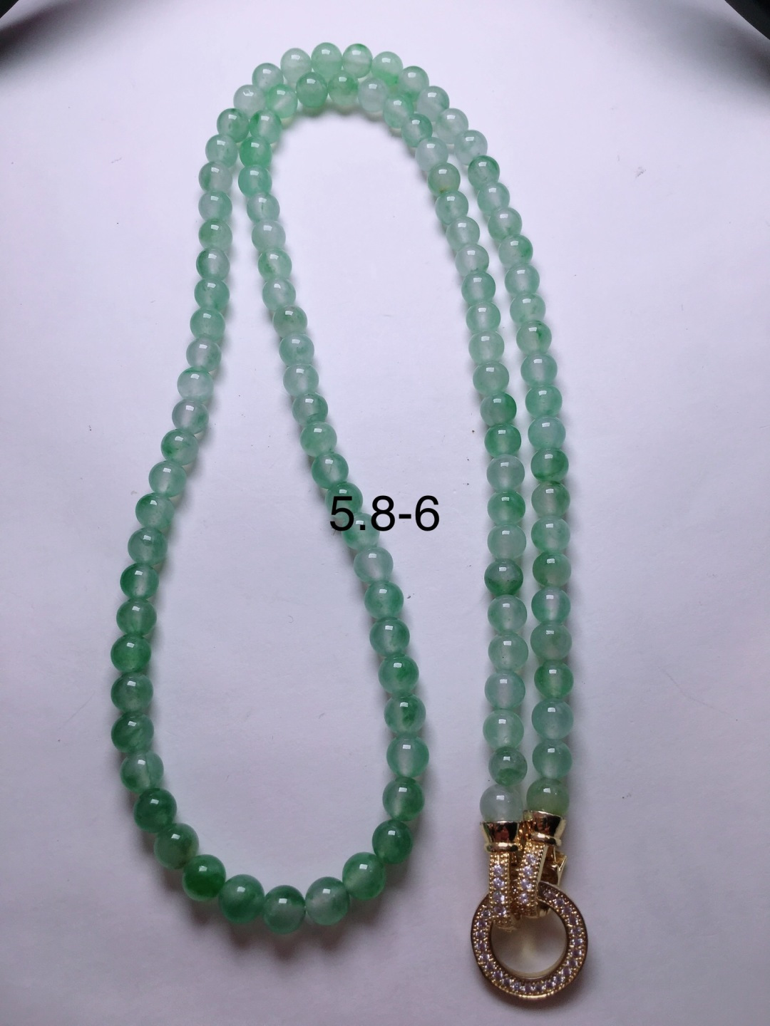 ️冰种飘花珠子项链，晶莹剔透，新颖时尚，5.8-6