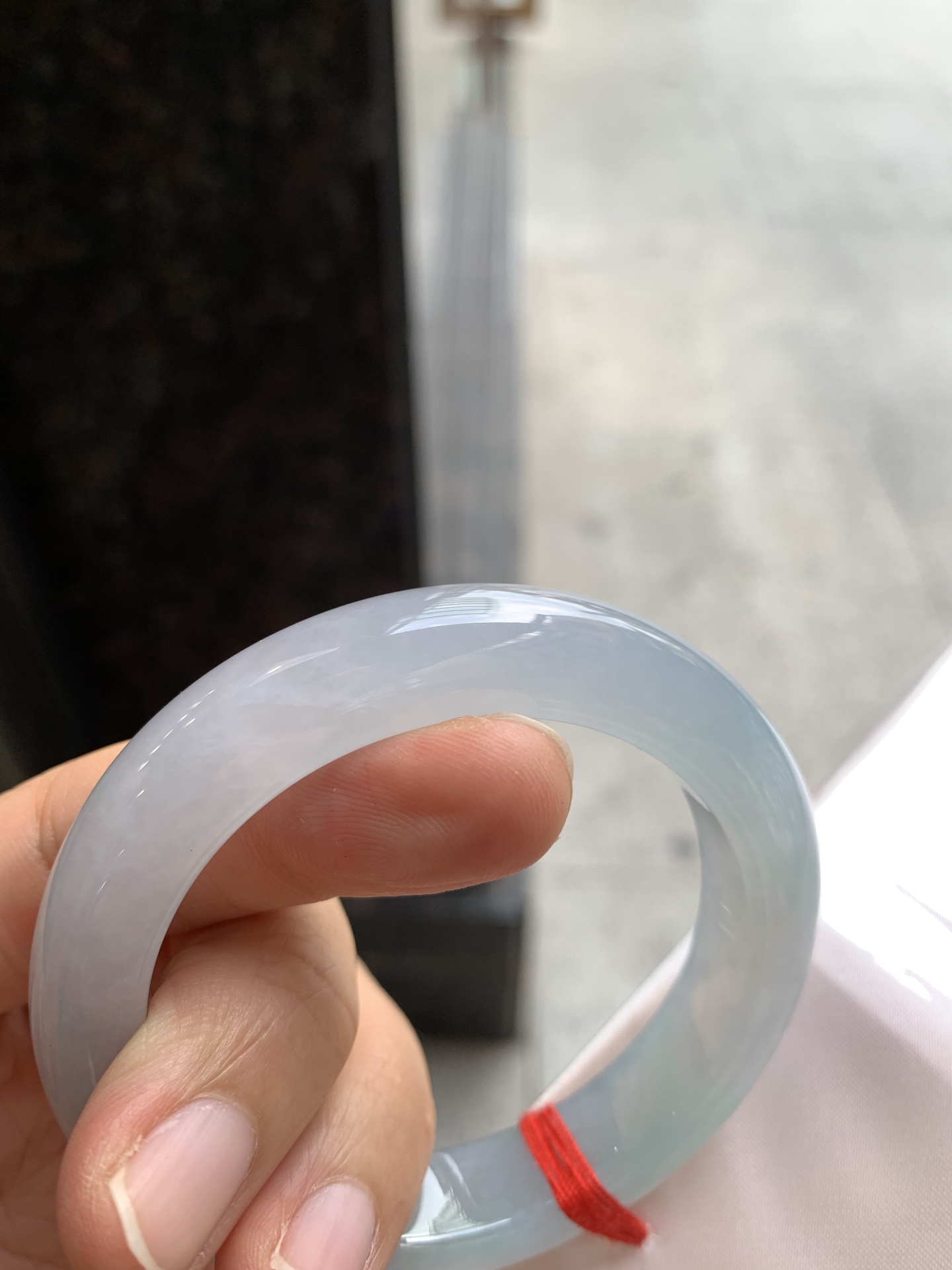 正圈冰飘绿 微细纹 尺寸：53.8/11.8/9.3 版型好