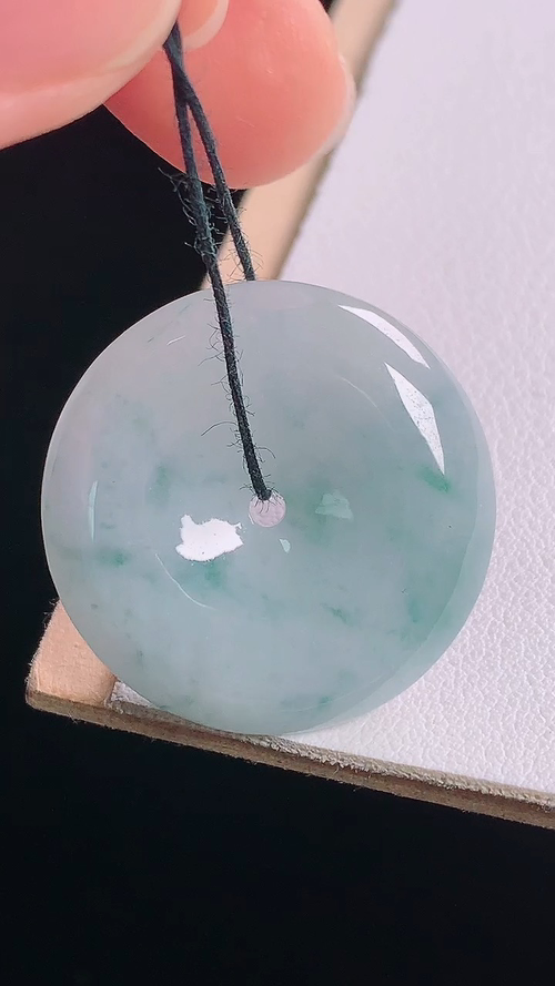 冰飘花平安扣，无裂，尺寸:26.2-6.0mm