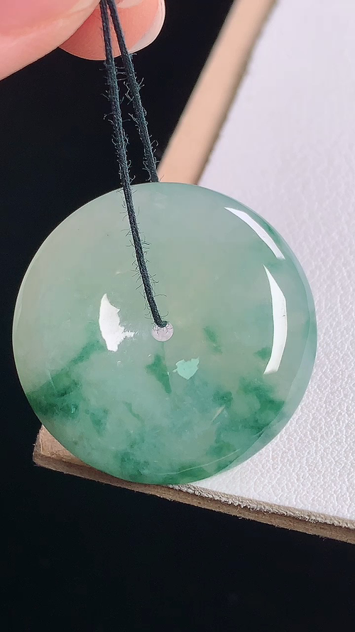 ️冰飘花平安扣，无裂，尺寸:27.3-6.0mm