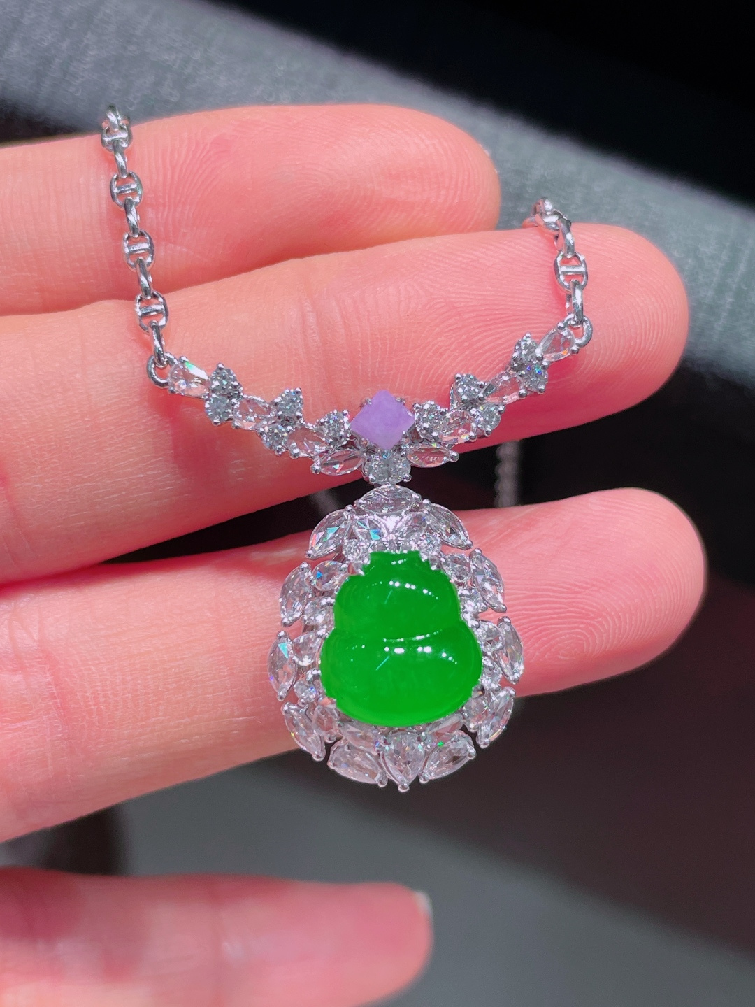 ️绿葫芦项链，晶莹剔透，新颖时尚，11-10.3-4