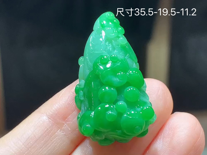 辣绿百财 老坑冰透 种老水足 水润光泽 性比高 无裂, 尺寸看图
