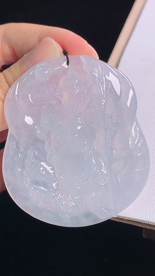 ️冰种关公，无裂，尺寸:54.4-47.5-6.0mm 9