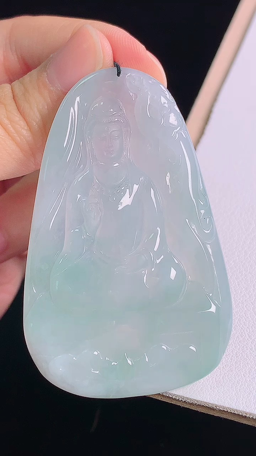 ️冰种观音，无裂，尺寸:58.6-37.4-5.5mm 9
