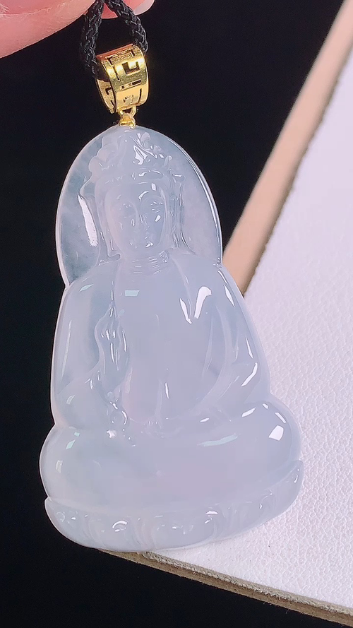 ️18K冰种观音吊坠，无裂，尺寸:51.8-43.8-27.6-5.8mm 10