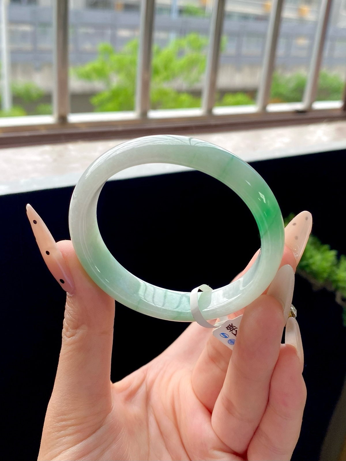飘绿贵妃手镯，圈口51.8
