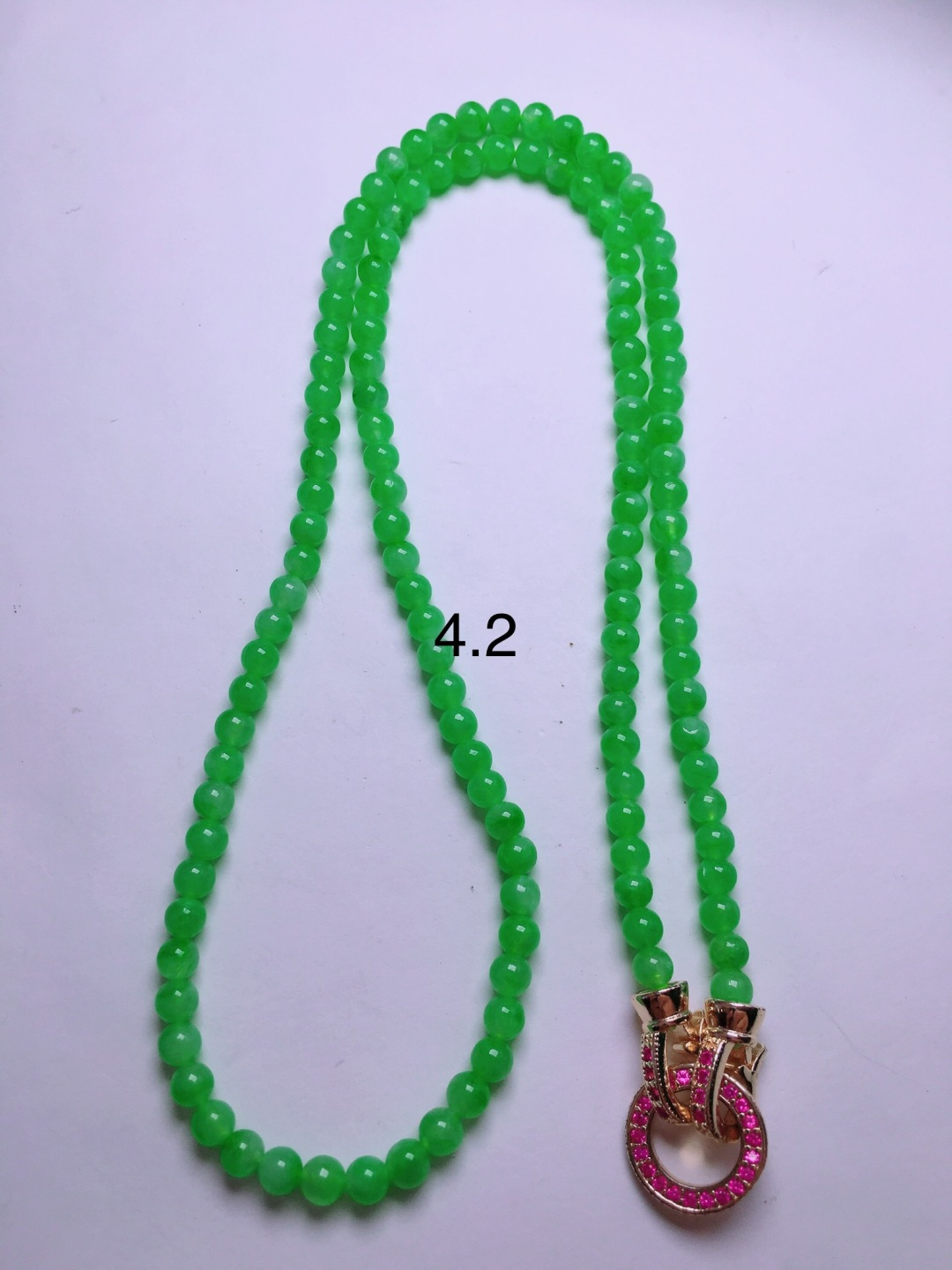 ️冰种绿珠子项链，晶莹剔透，新颖时尚，4.2