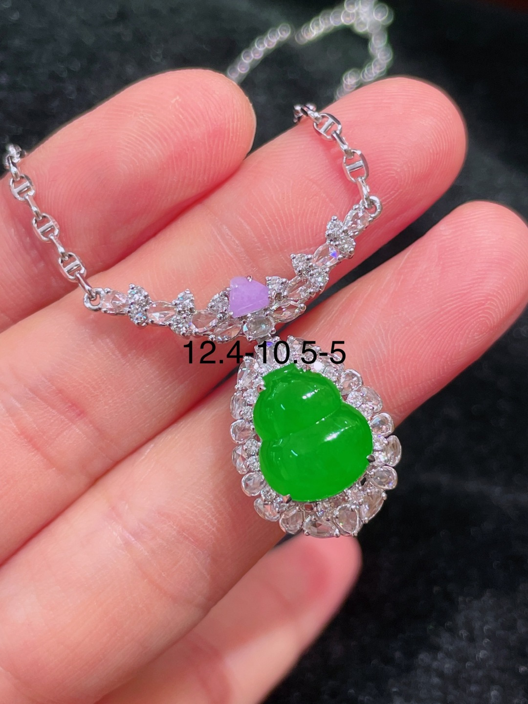 ️高冰绿葫芦项链，晶莹剔透，新颖时尚，12.4-10.5-5